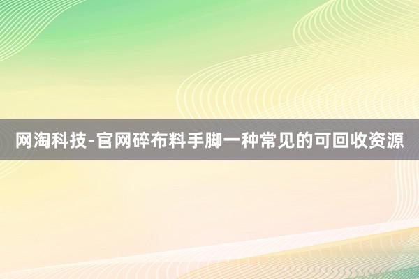 网淘科技-官网碎布料手脚一种常见的可回收资源