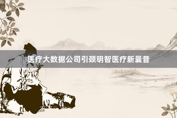 医疗大数据公司引颈明智医疗新曩昔